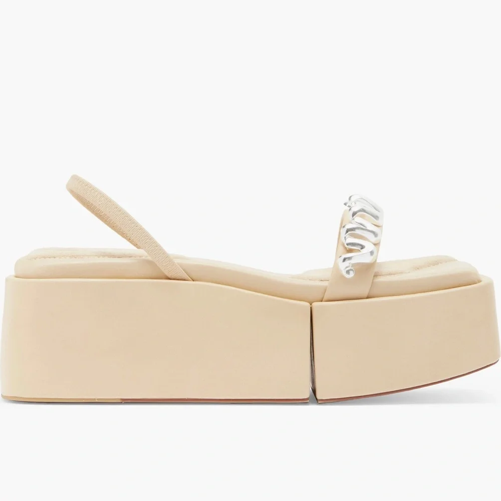 Cult Gaia platform beige sandals